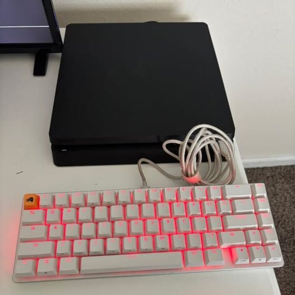 PS4 Slim 1TB Console + Keychron K2 RGB Keyboard + 4 Games
